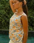 Tropez Top in Azure Blossom