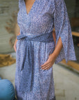 CHELA DRESS IN BLUE STONE