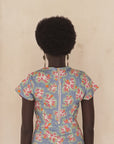 RUMI CROP TOP IN AQUAFLORA
