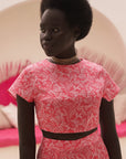 RUMI CROP TOP IN PINK ARABESQUE