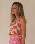 LAWTAN TOP IN ORANGE FLORAL