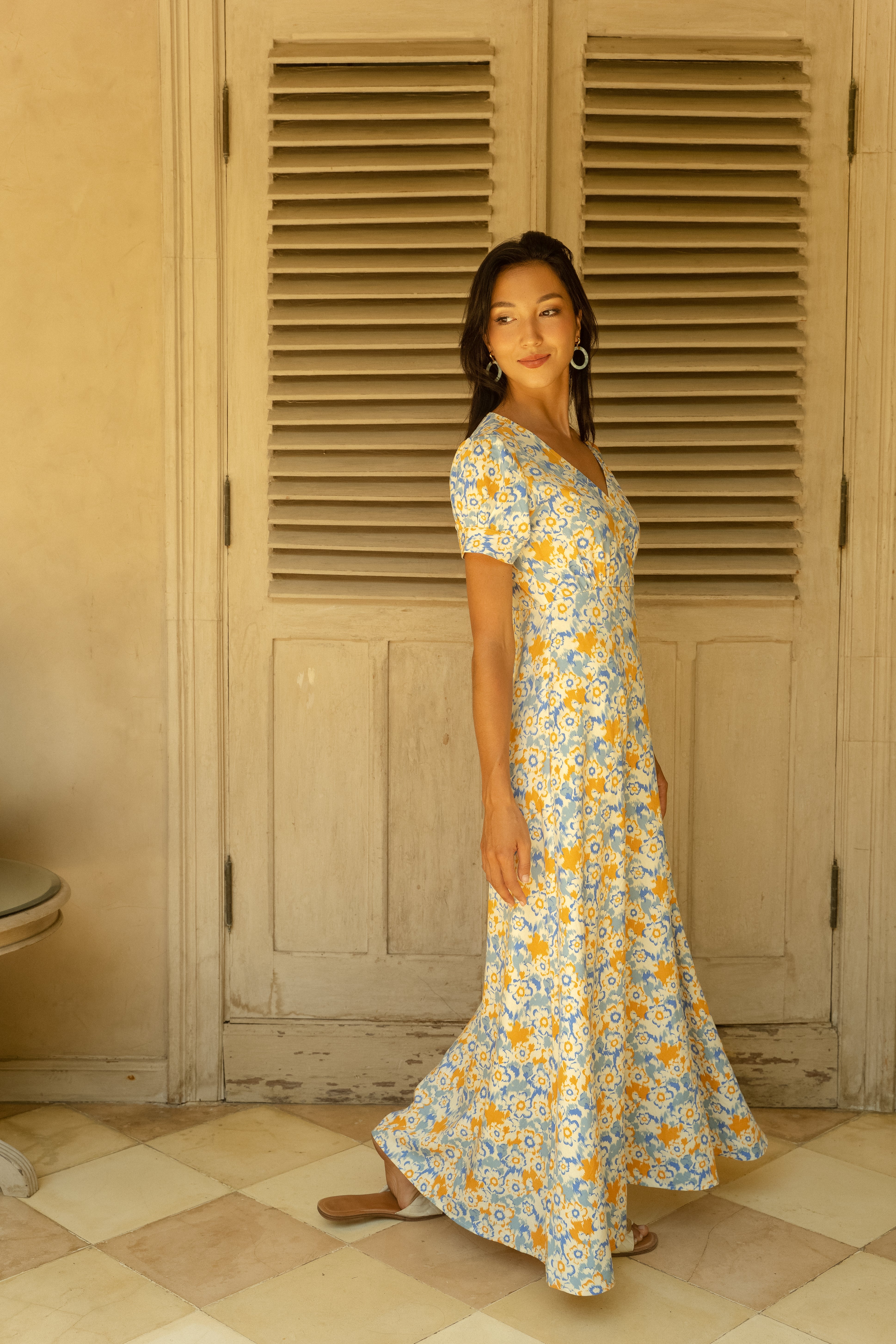Belle Dress in Azure Blossom