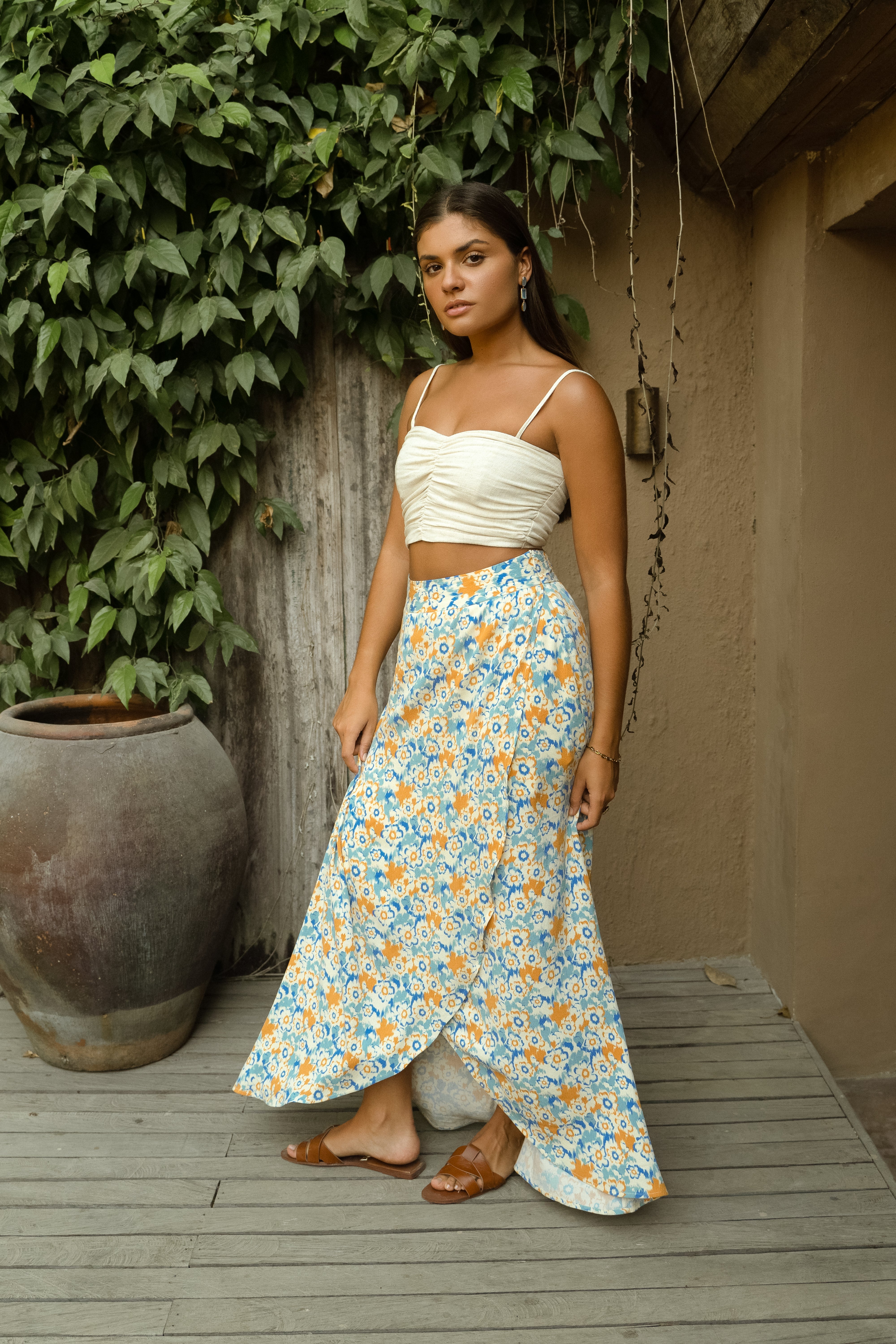 Tropez Skirt in Azure Blossom