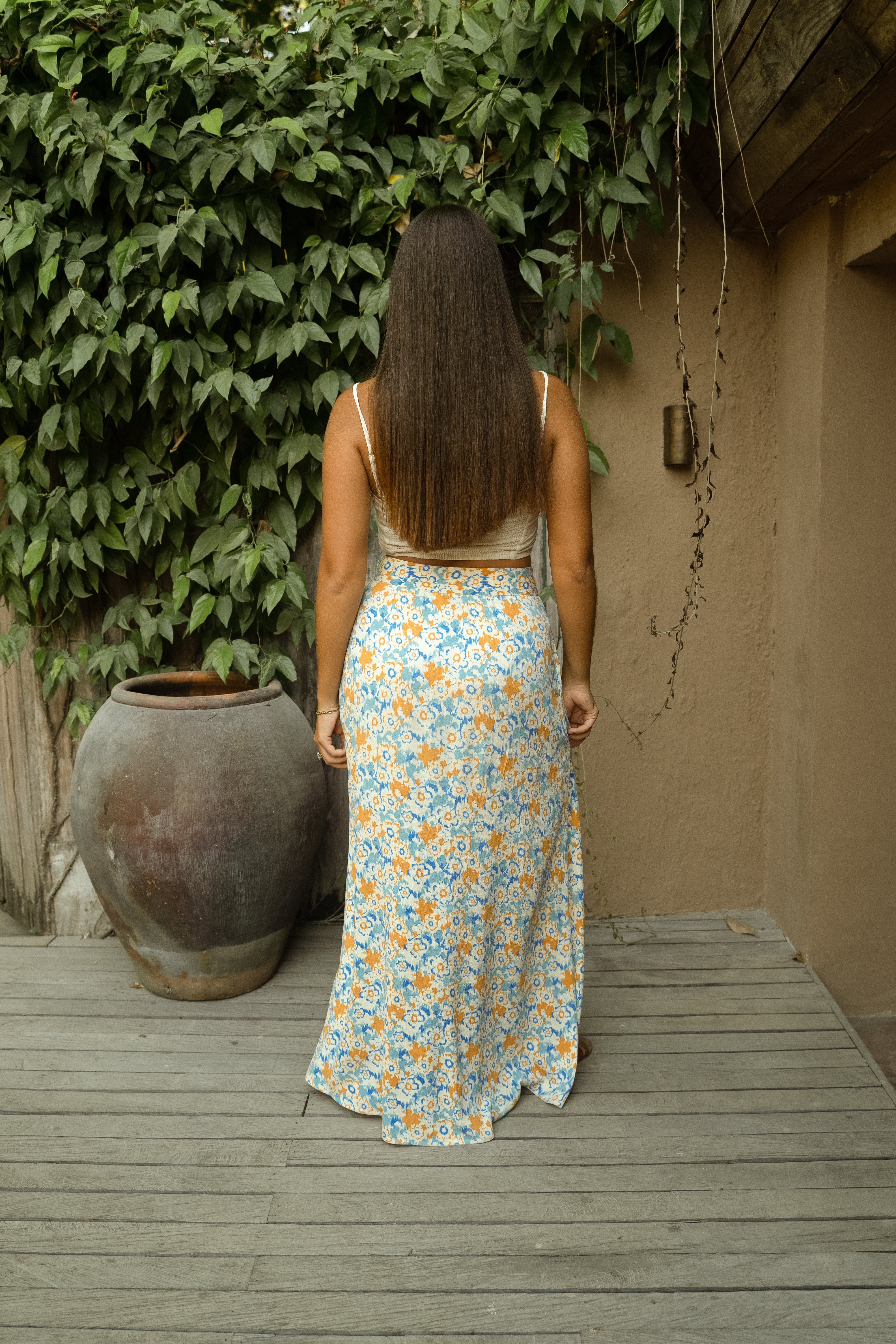 Tropez Skirt in Azure Blossom