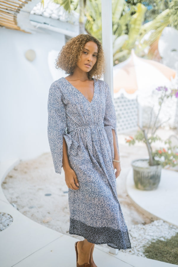 CHELA DRESS IN BLUE STONE